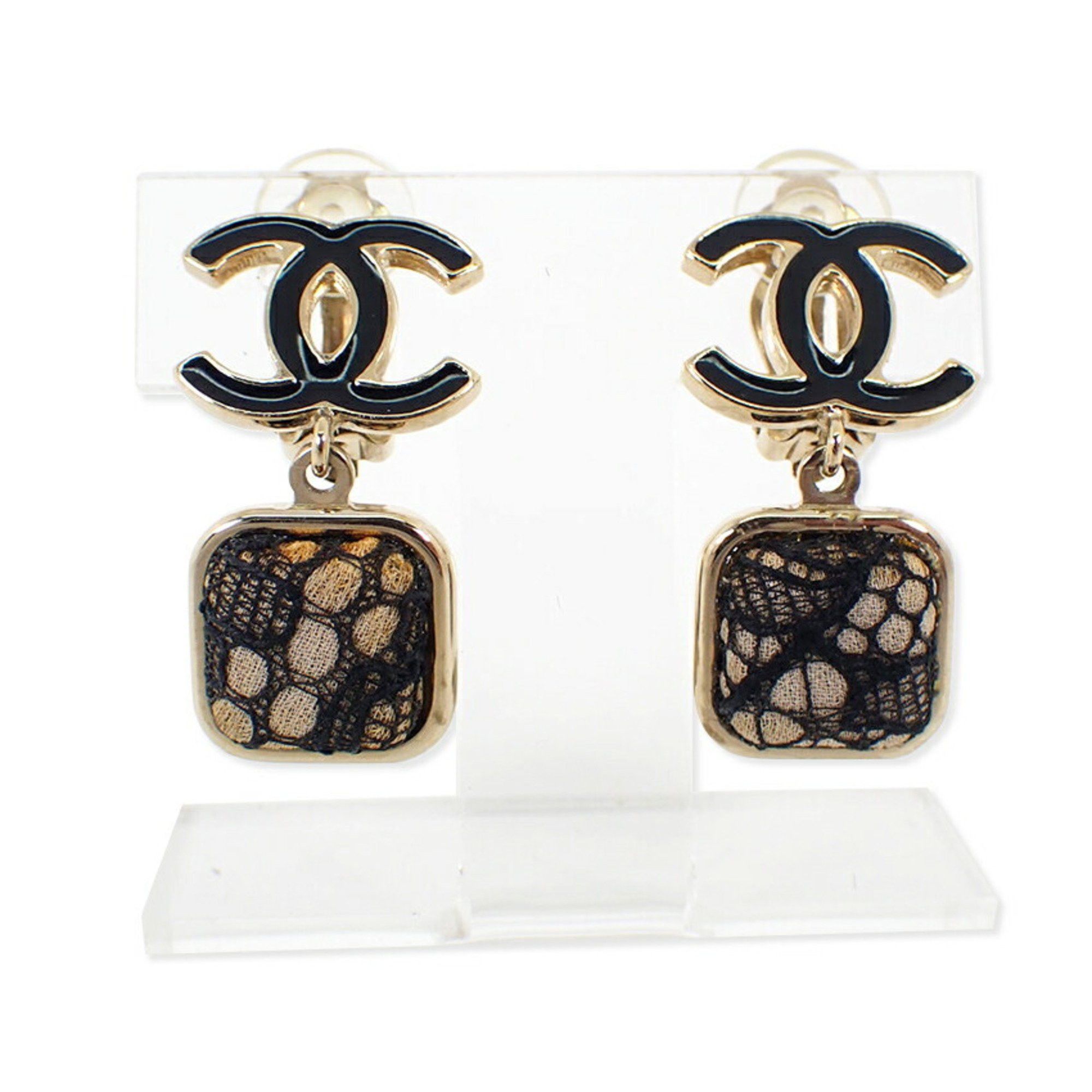 Chanel CHANEL Coco Mark Lace Earrings Size ONE SIZE - 2 Thumbnail