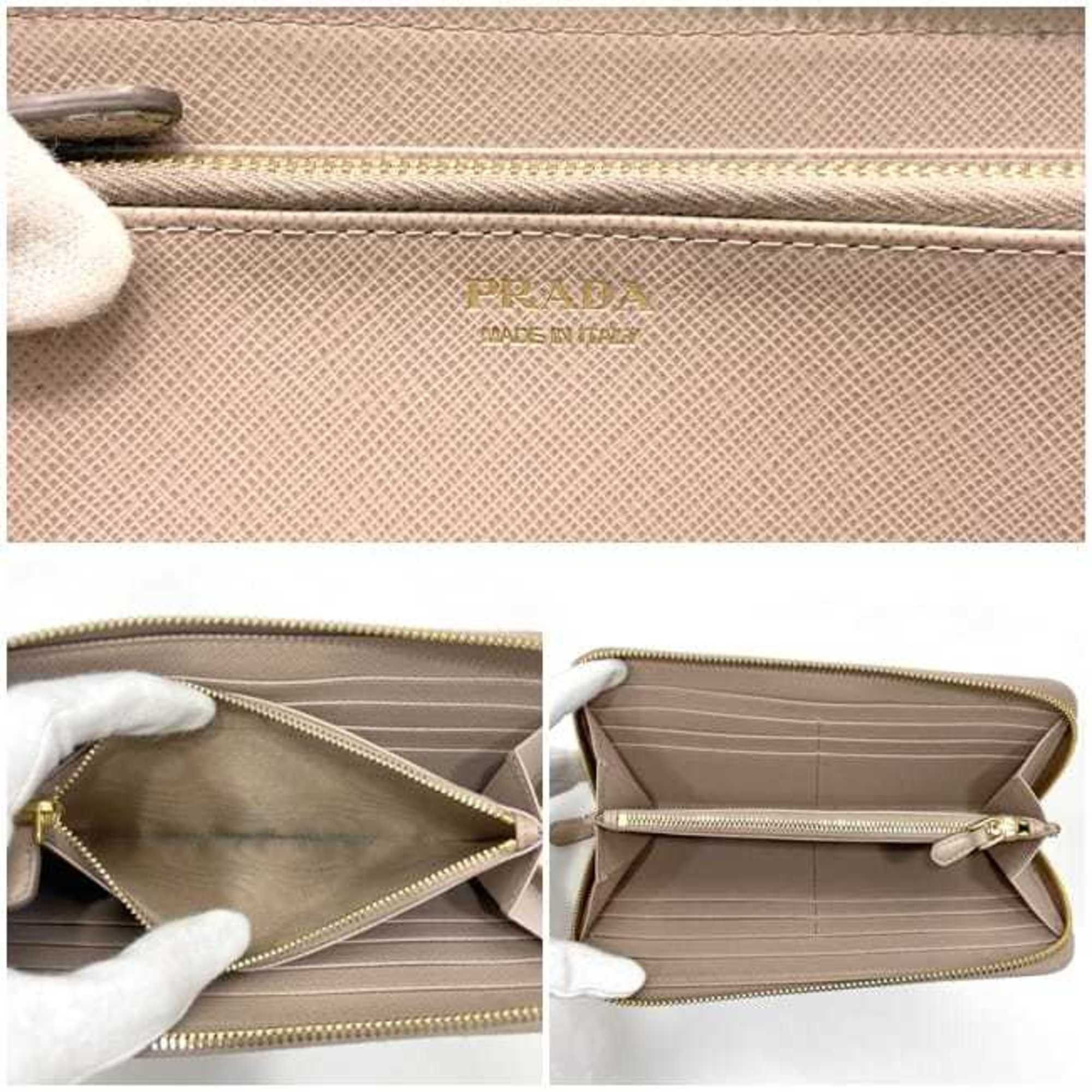 Prada Prada Round Long Wallet ec-23907 Beige 1ML506 Saffiano Leather 12S PRADA Women's Size ONE SIZE - 4 Thumbnail