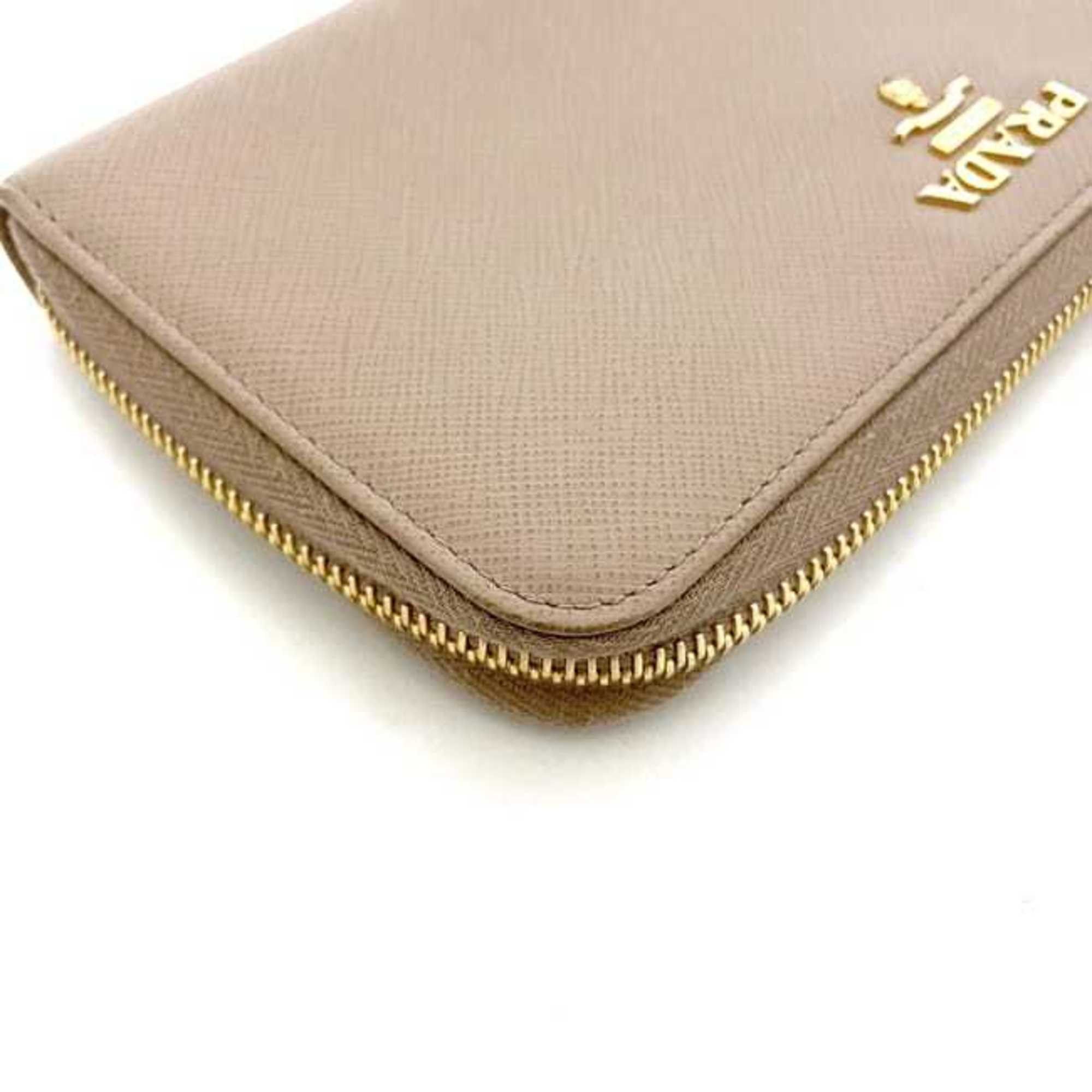 Prada Prada Round Long Wallet ec-23907 Beige 1ML506 Saffiano Leather 12S PRADA Women's Size ONE SIZE - 5 Thumbnail