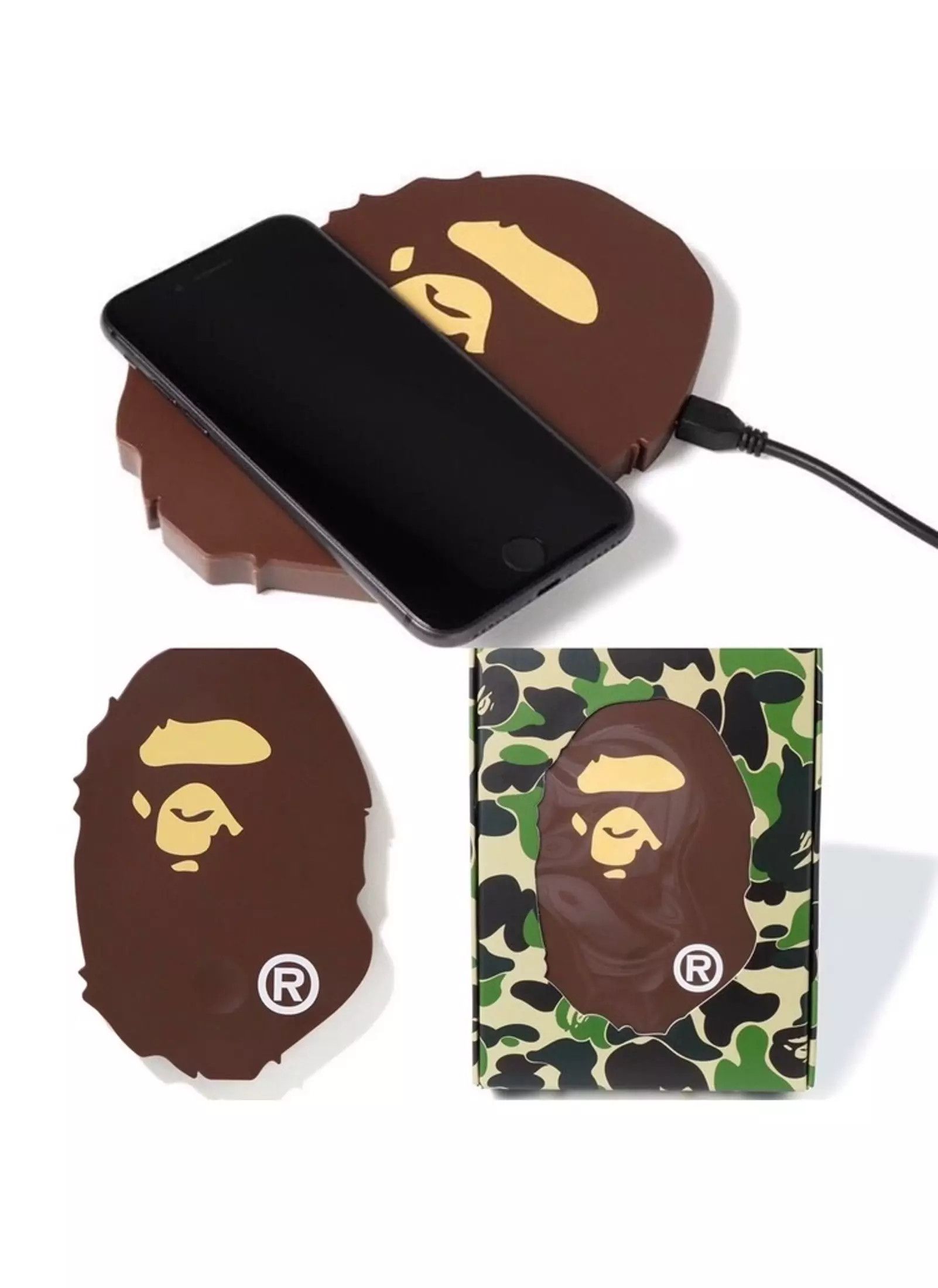 A BATHING APE - 即日発送可 APE HEAD WIRELESS CHARGER A BATHING APE Goods ABC CAMO APE HEAD WIRELESS CHARGER