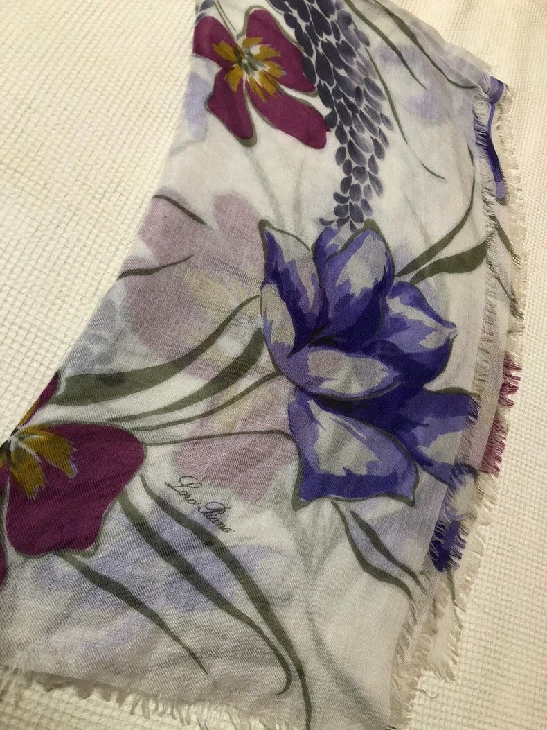 Loro Piana Loro Piana Cashmere Silk Floral Scarf - dmc Size ONE SIZE - 7 Thumbnail