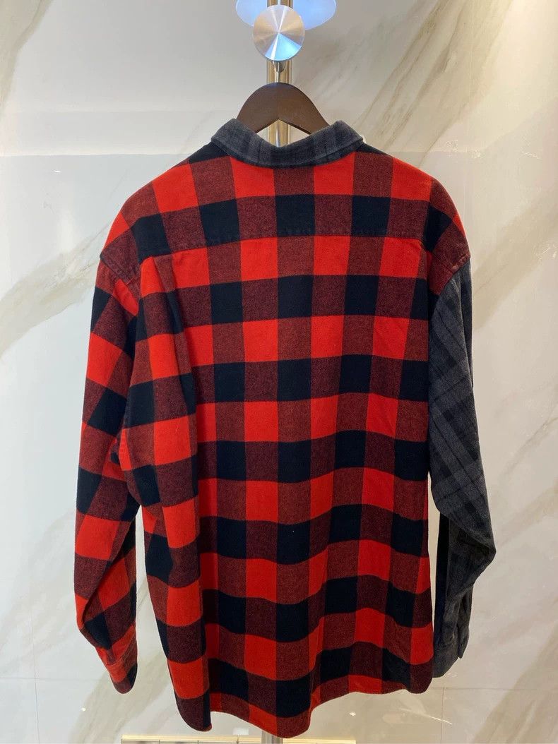 Balenciaga Balenciaga Red Black Plaid Wool Shirt - dmc Size US L / EU 52-54 / 3 - 2 Thumbnail