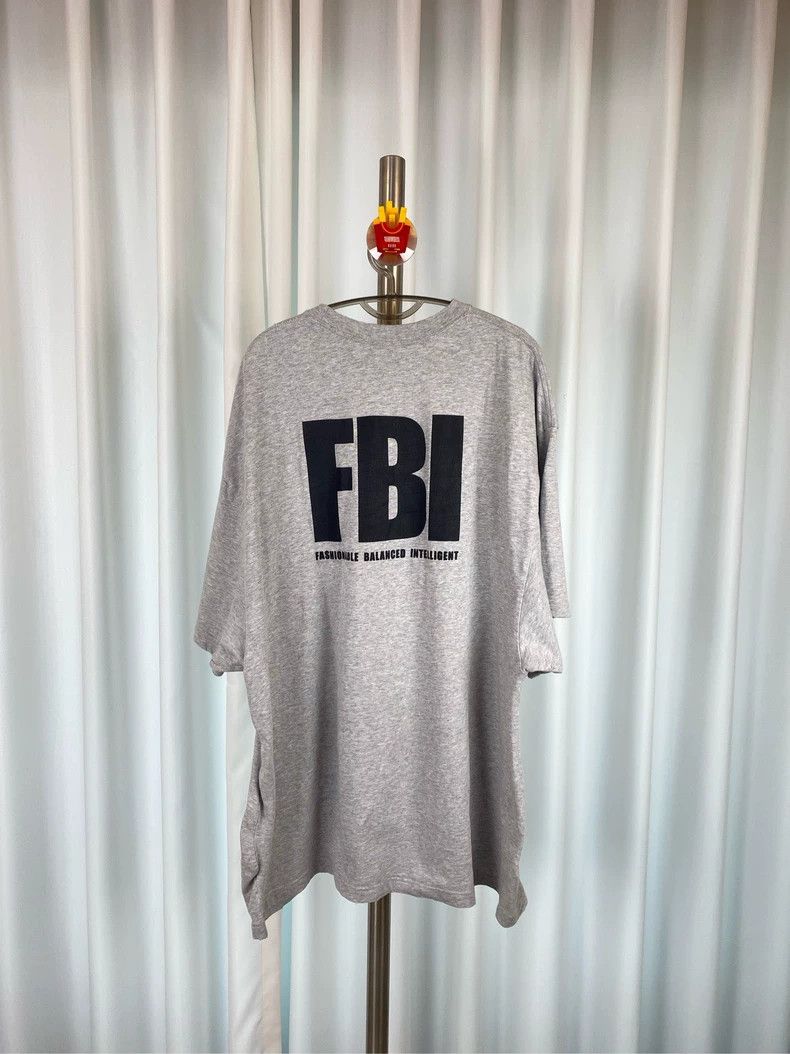 Balenciaga Balenciaga FBI Logo Gray Short Sleeve T-shirt - dmc Size US M / EU 48-50 / 2 - 2 Thumbnail