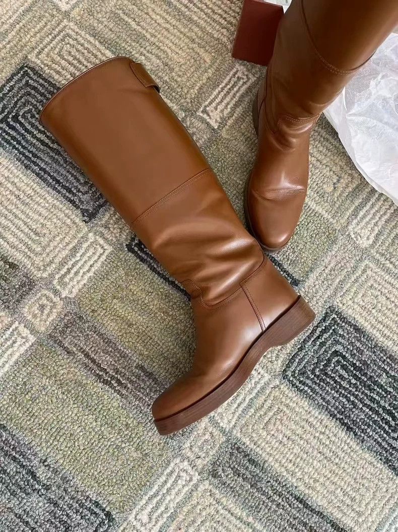 Loro Piana Loro Piana 24AW Brown Leather Knee-High Boots - dmc Size US 6 / EU 39 - 3 Thumbnail
