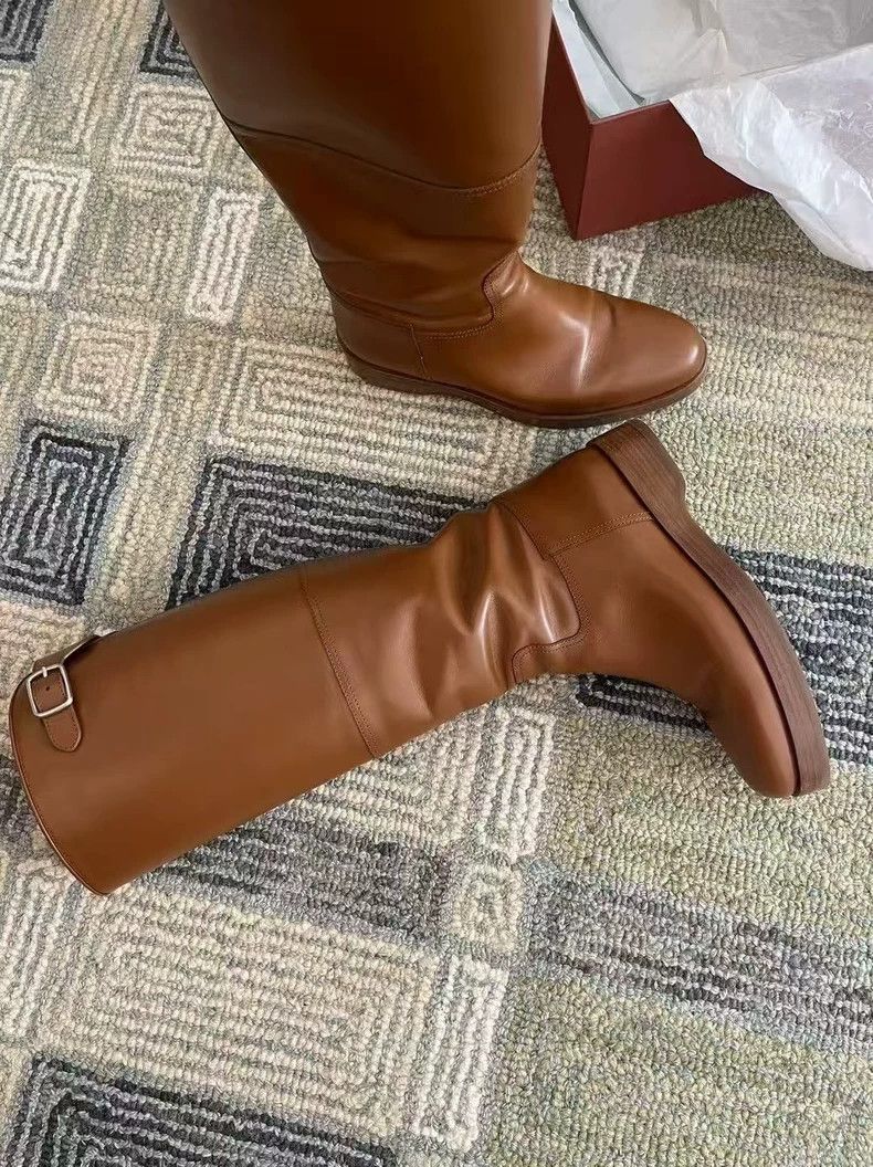 Loro Piana Loro Piana 24AW Brown Leather Knee-High Boots - dmc Size US 6 / EU 39 - 5 Thumbnail