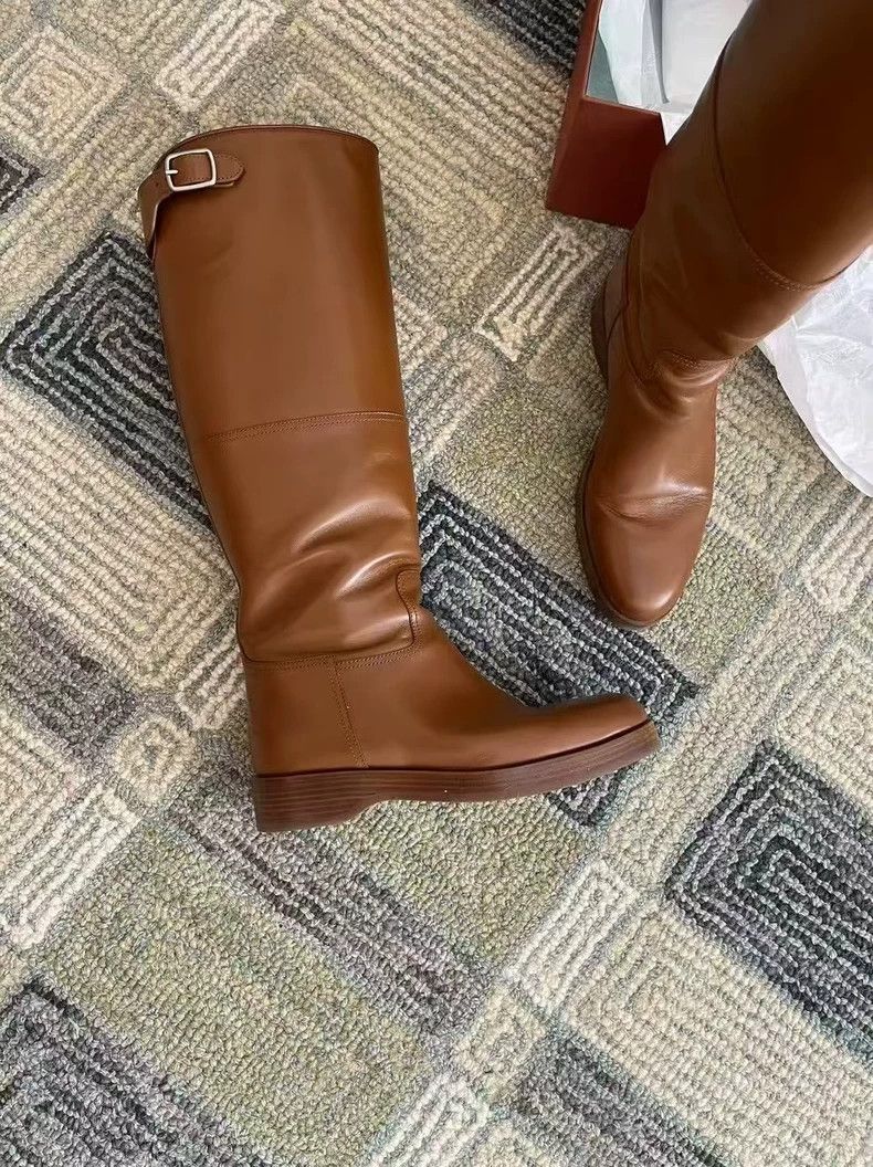 Loro Piana Loro Piana 24AW Brown Leather Knee-High Boots - dmc Size US 6 / EU 39 - 4 Thumbnail