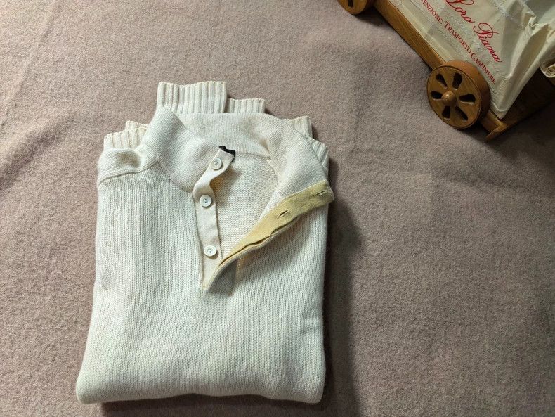 Loro Piana Loro Piana Men's Fleece Long Sleeve Polo - dmc Size US M / EU 48-50 / 2 - 5 Thumbnail