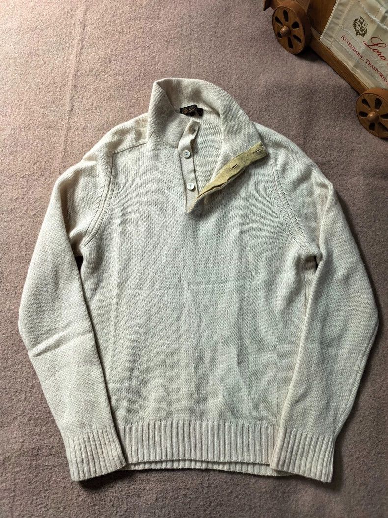 Loro Piana Loro Piana Men's Fleece Long Sleeve Polo - dmc Size US M / EU 48-50 / 2 - 2 Thumbnail