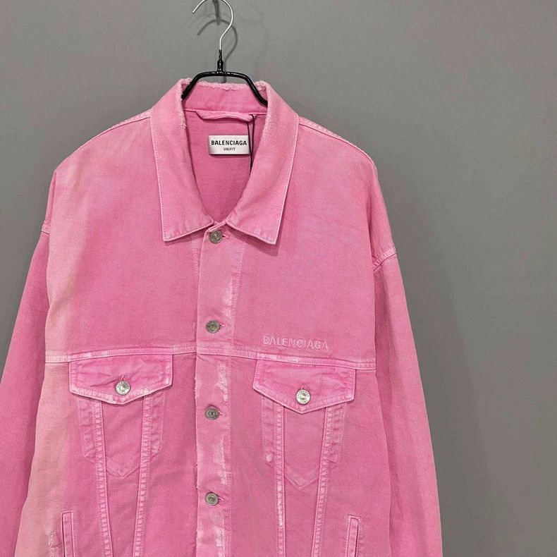 Balenciaga Balenciaga Pink Washed Denim Jacket - dmc Size US M / EU 48-50 / 2 - 2 Thumbnail