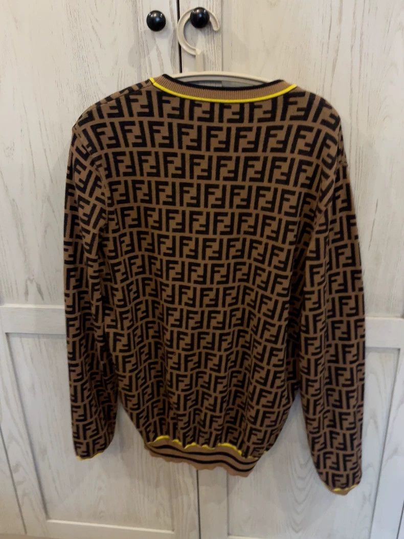Fendi Fendi Brown FF Pattern Sweater - dmc Size US M / EU 48-50 / 2 - 2 Thumbnail