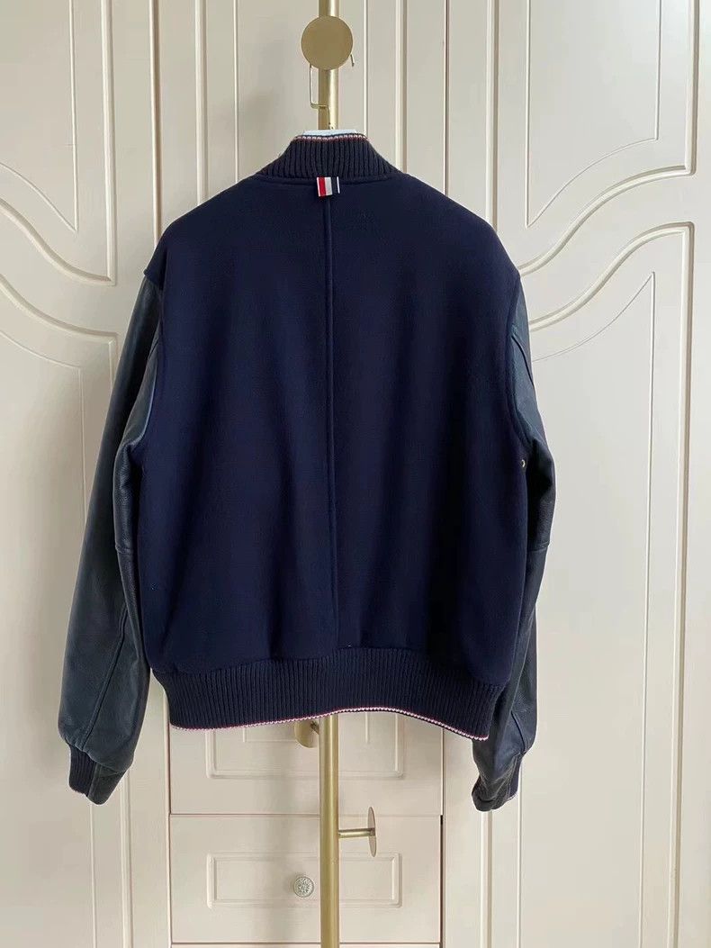 Thom Browne Thom Browne TB Leather Sleeve Bomber Jacket - dmc Size US S / EU 44-46 / 1 - 2 Thumbnail