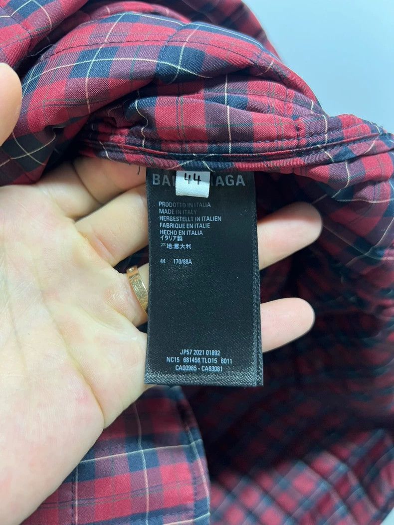 Balenciaga Balenciaga Red Black Check Quilted Coat - dmc Size US M / EU 48-50 / 2 - 3 Thumbnail