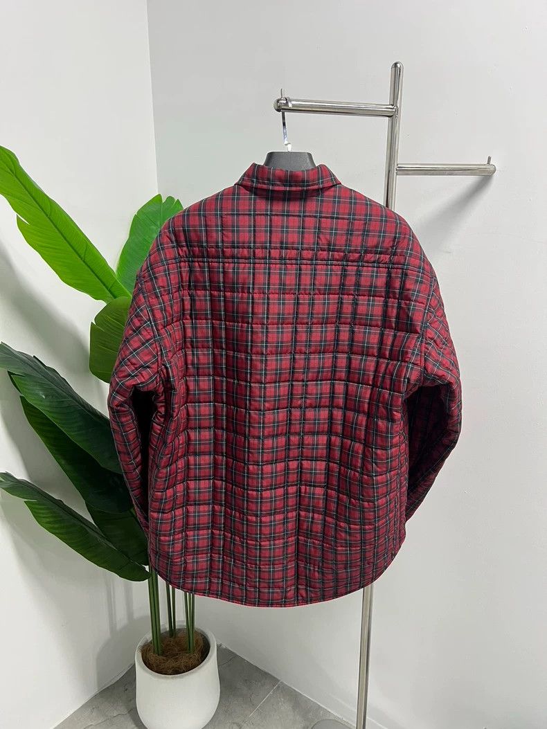 Balenciaga Balenciaga Red Black Check Quilted Coat - dmc Size US M / EU 48-50 / 2 - 2 Thumbnail