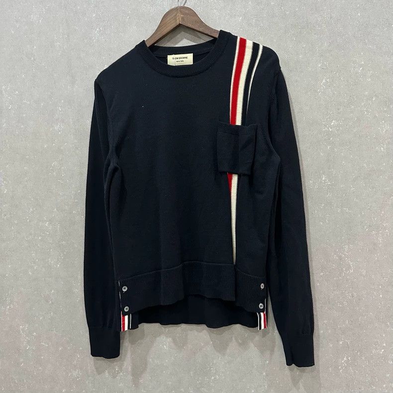Thom Browne Thom Browne Striped Wool Crewneck Sweater - dmc Size US M / EU 48-50 / 2 - 3 Thumbnail