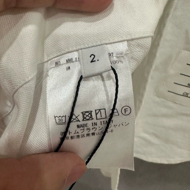 Thom Browne Thom Browne White Stripe Long-Sleeve Shirt - dmc Size US M / EU 48-50 / 2 - 6 Thumbnail