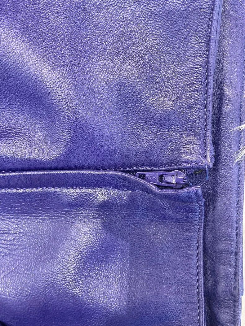 Loewe Loewe Purple Leather Knee-Length Skirt - dmc Size US 31 - 3 Thumbnail