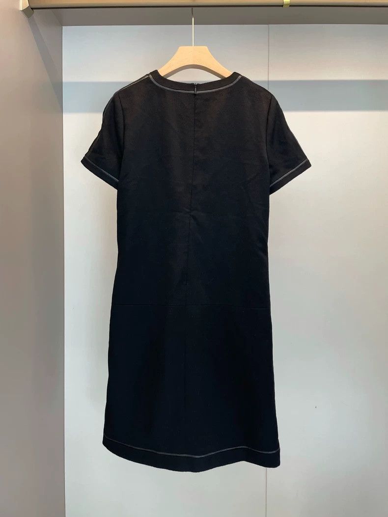 Loewe Loewe Black Camel Hair Short-Sleeve Dress - dmc Size US 31 - 2 Thumbnail