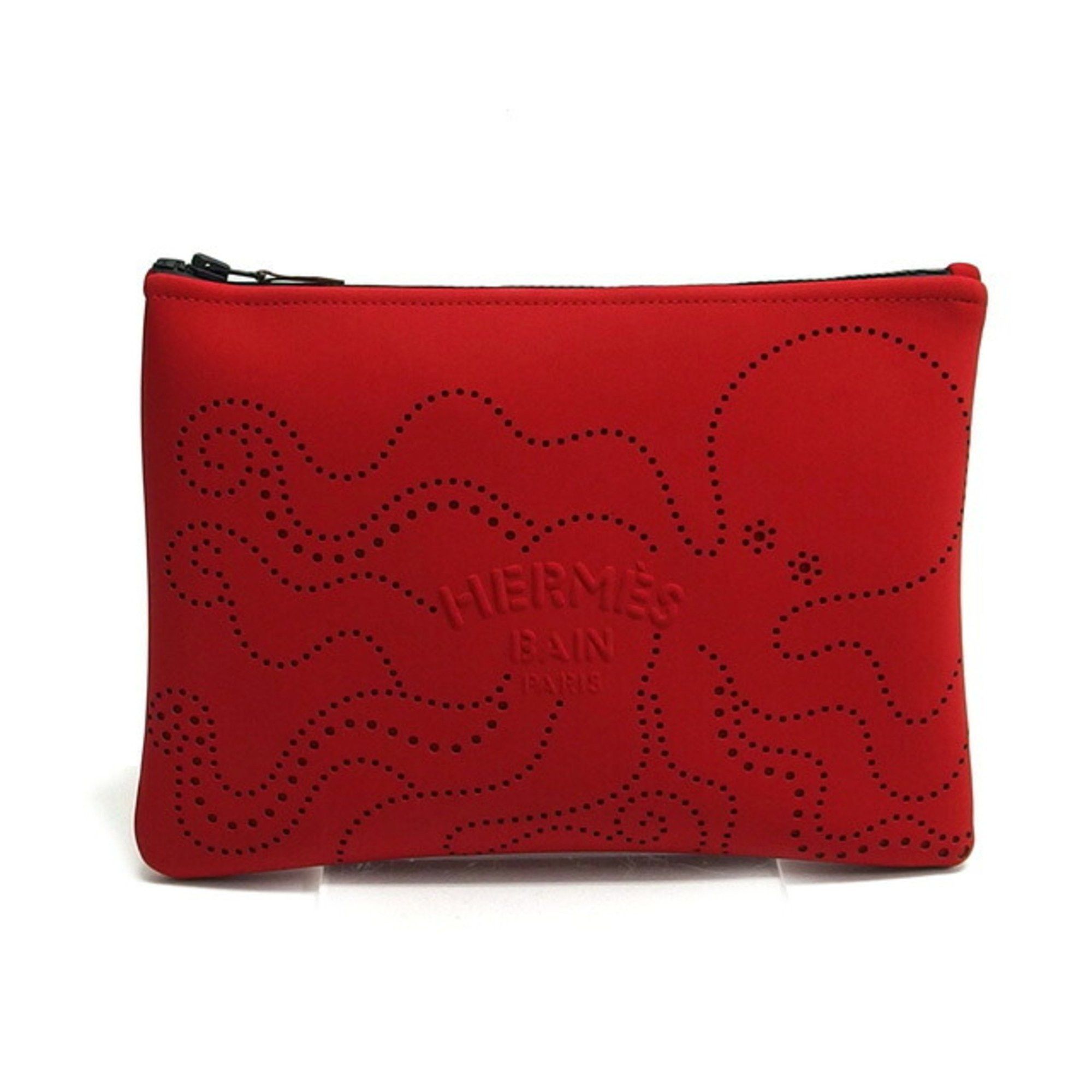 Hermes Hermès Neoban MM Perforated Octopus Embossed Pouch in Red Size ONE SIZE - 2 Thumbnail