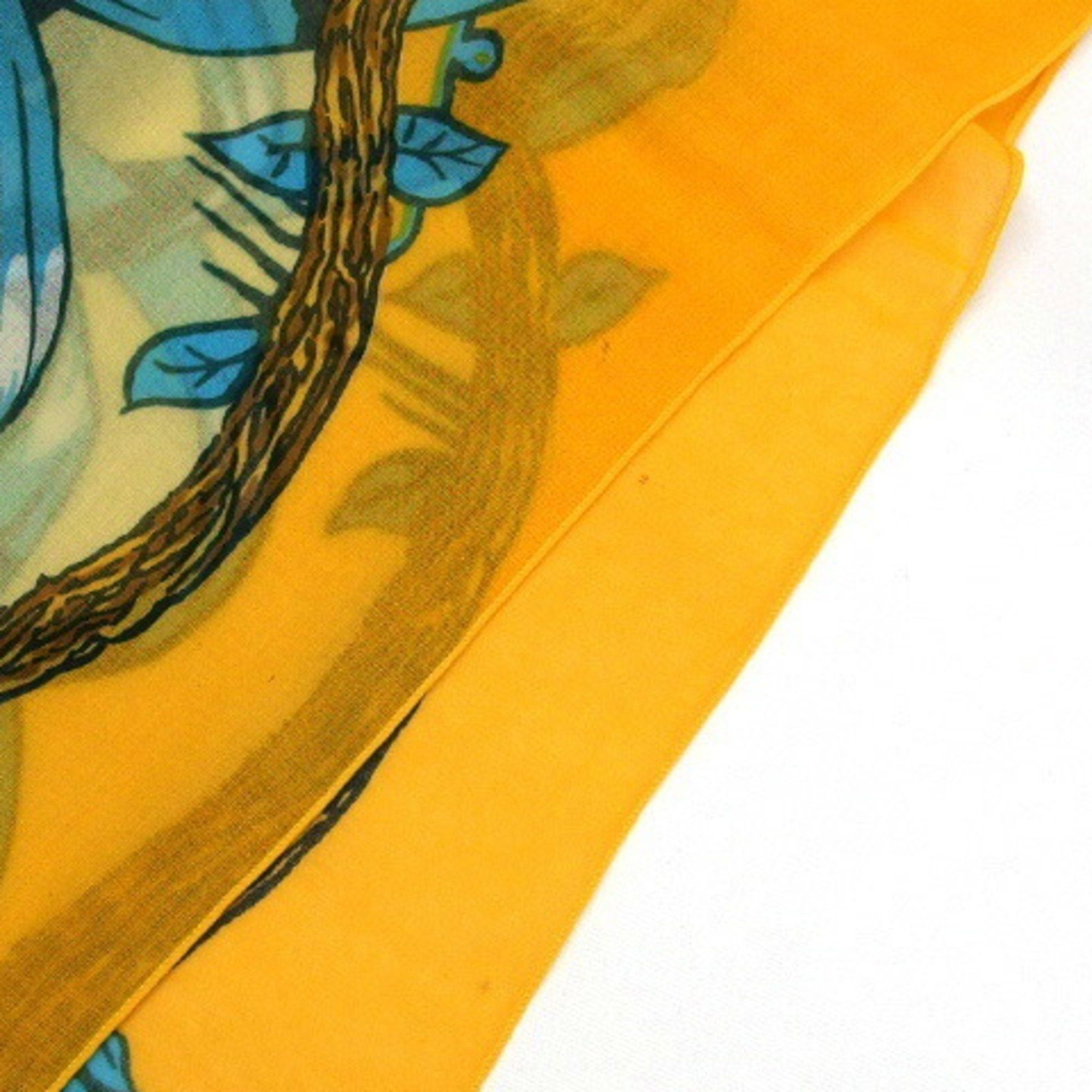 Hermes Hermes Large Stole/Scarf, Cotton Pareo, Leopard Print, Jungle Love, Yellow Size ONE SIZE - 9 Thumbnail