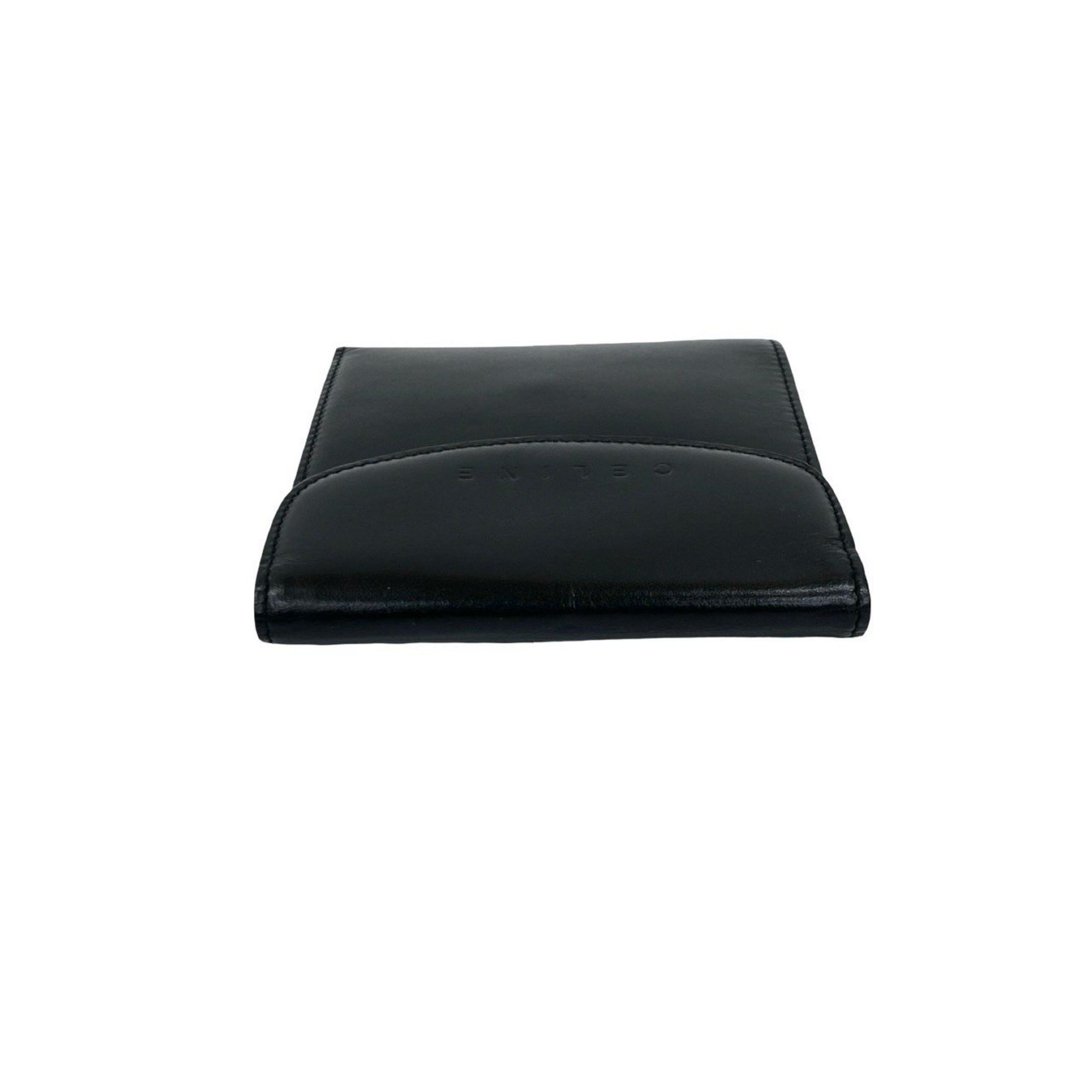 Celine CELINE Vintage Macadam Blason Pattern Leather Bifold Wallet in Black and Brown (35876) Size ONE SIZE - 3 Thumbnail