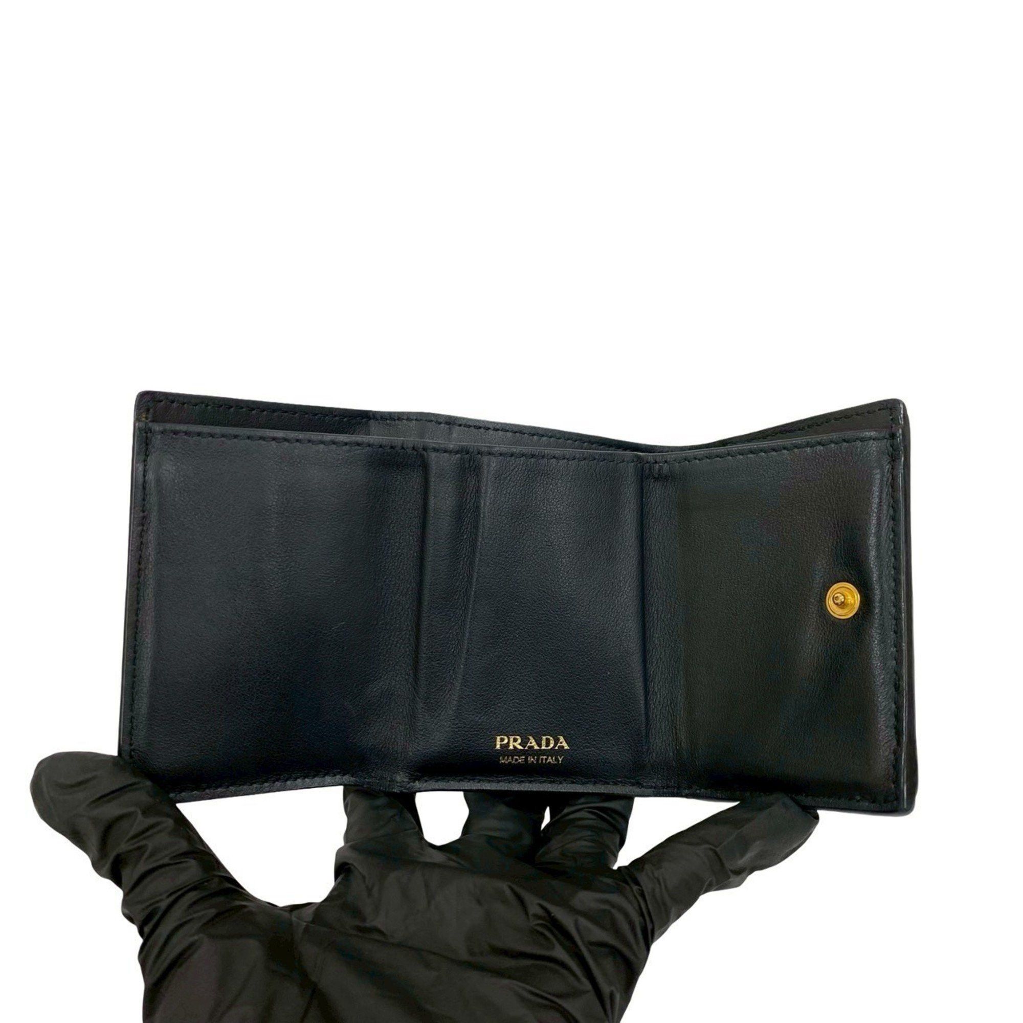 Celine CELINE Vintage Macadam Blason Pattern Leather Bifold Wallet in Black and Brown (35876) Size ONE SIZE - 7 Thumbnail