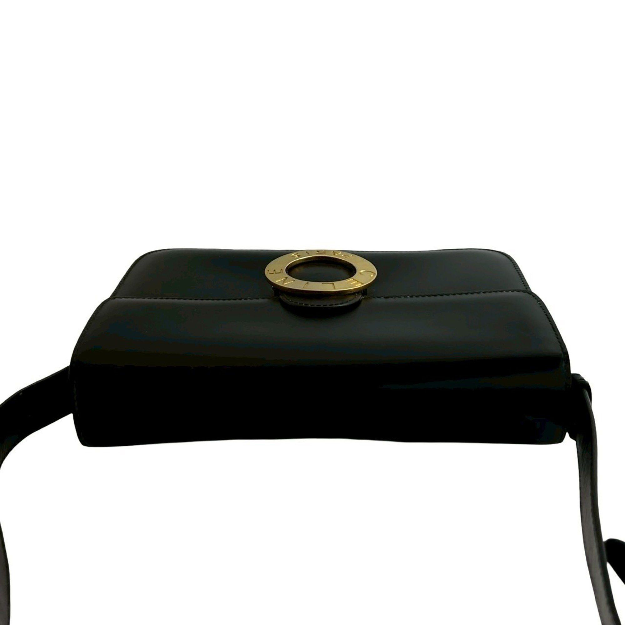 Celine CELINE Vintage Circle Logo Hardware Calf Leather Shoulder Bag/Pochette/Sacoche Black 23671 Size ONE SIZE - 4 Thumbnail