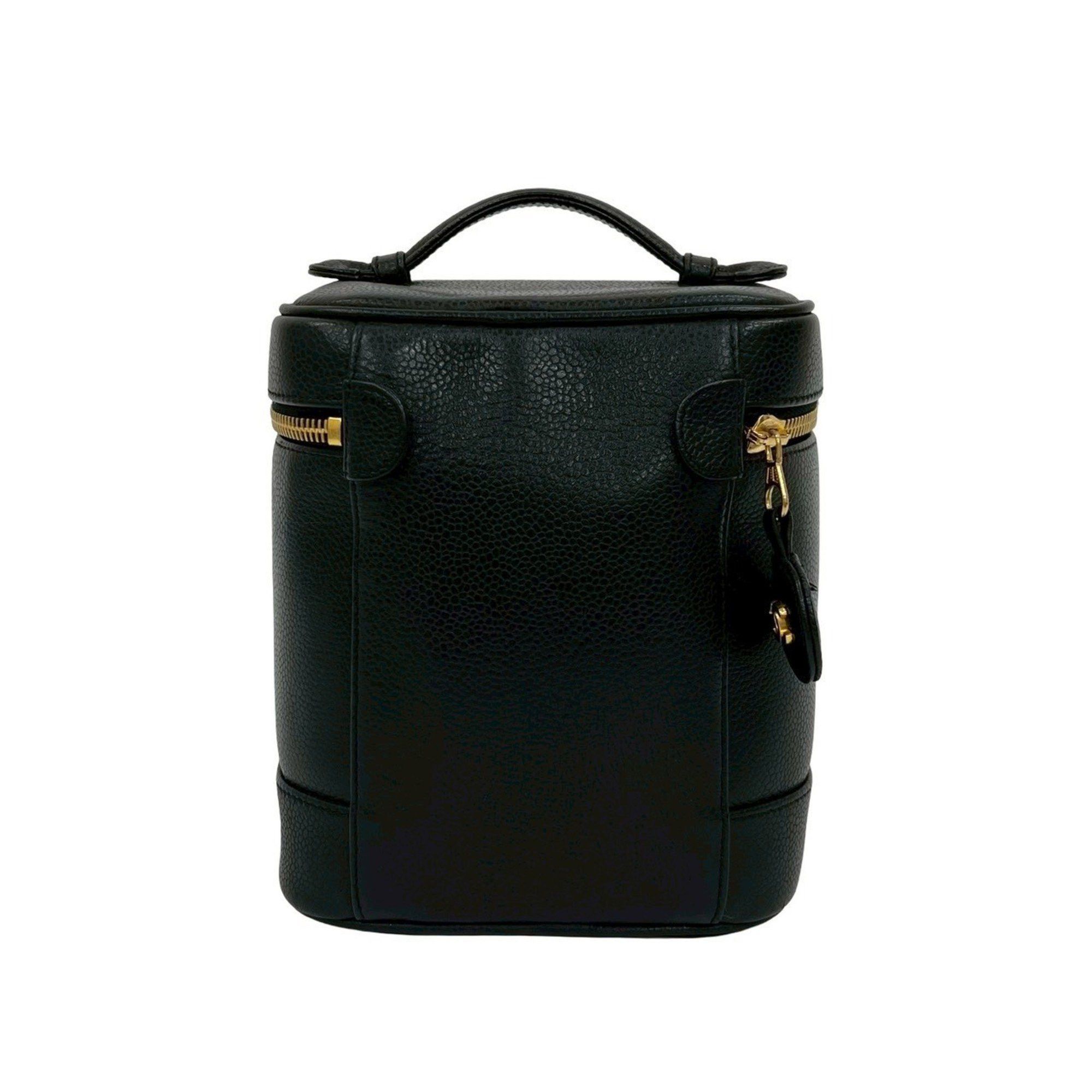 Chanel CHANEL Coco Mark Caviar Skin Vanity Bag Mini Handbag Black 28298 Size ONE SIZE - 3 Thumbnail