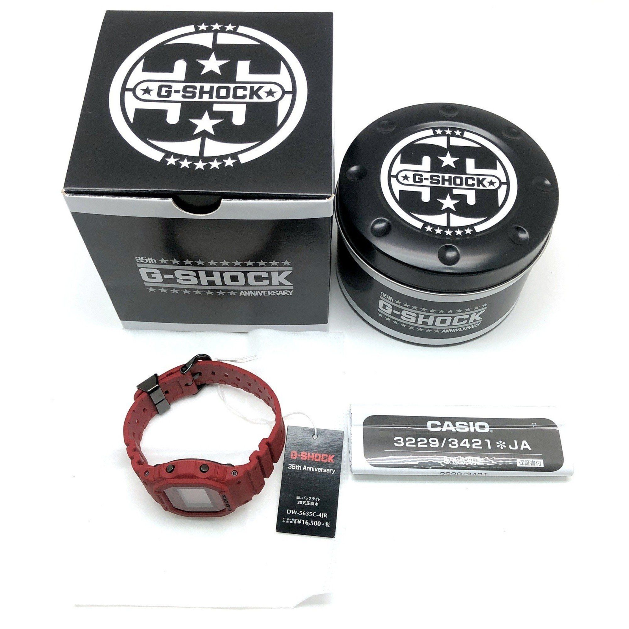G-SHOCK CASIO DW-5635C-4 35th Anniversary Red Out Speed Model Watch, Matte Finish, January 2018 Release, Mikunigaoka Store