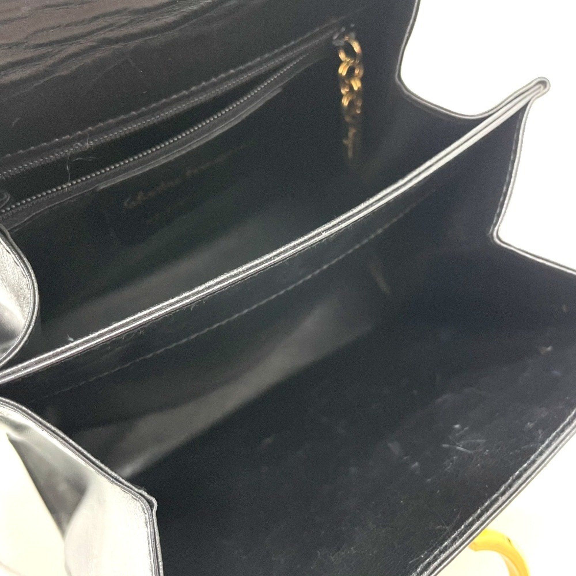 Salvatore Ferragamo Gancini 2-Way Mini Shoulder Bag in Black Leather (O212193)