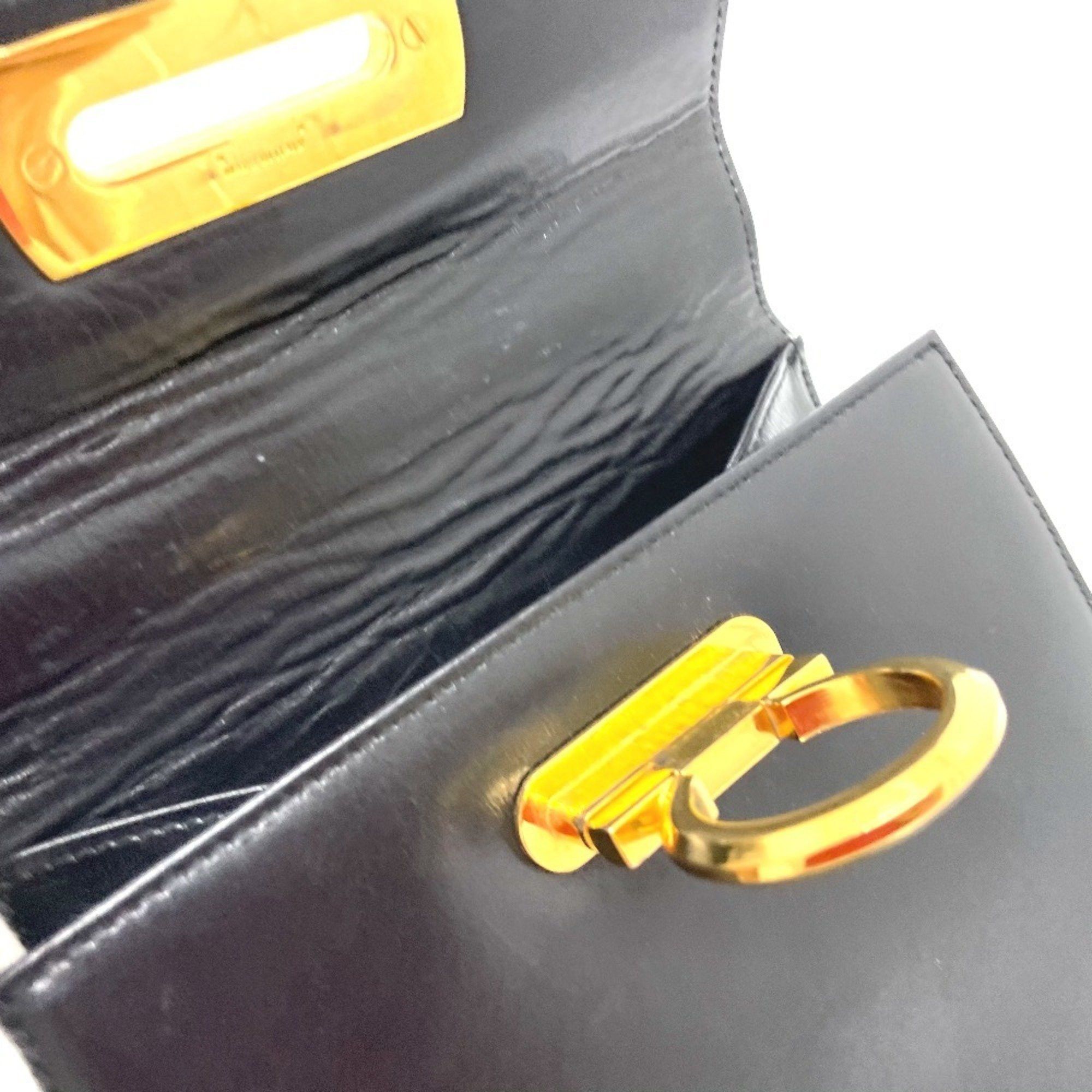 Salvatore Ferragamo Gancini 2-Way Mini Shoulder Bag in Black Leather (O212193)