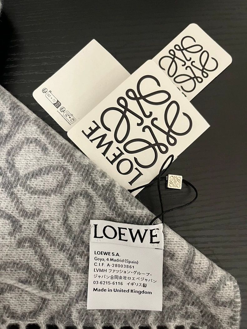 Loewe LOEWE Logo Embroidered Wool Scarf - dmc Size ONE SIZE - 3 Thumbnail