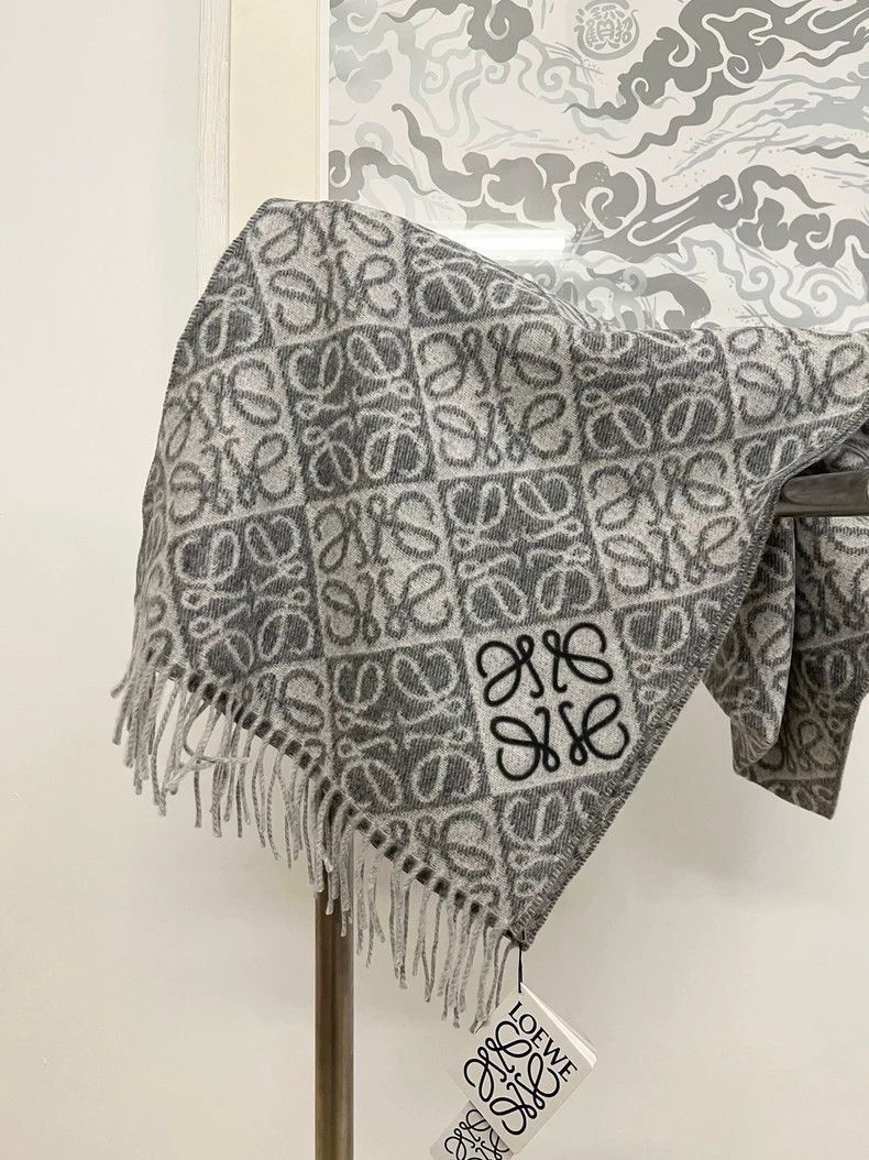 Loewe LOEWE Logo Embroidered Wool Scarf - dmc Size ONE SIZE - 2 Thumbnail