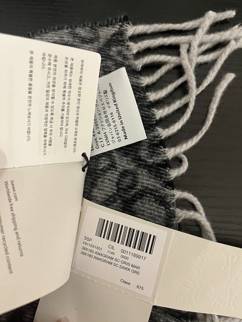 Loewe LOEWE Logo Embossed Wool Scarf - dmc Size ONE SIZE - 5 Thumbnail