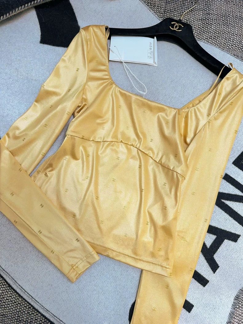 Chanel Chanel Coco Beach Gold Long Sleeve Top - dmc Size US M / EU 48-50 / 2 - 3 Thumbnail