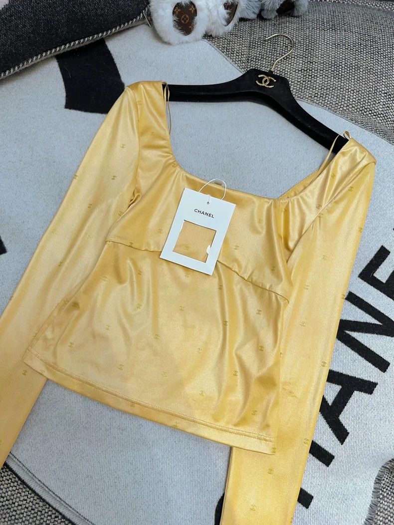 Chanel Chanel Coco Beach Gold Long Sleeve Top - dmc Size US M / EU 48-50 / 2 - 4 Thumbnail