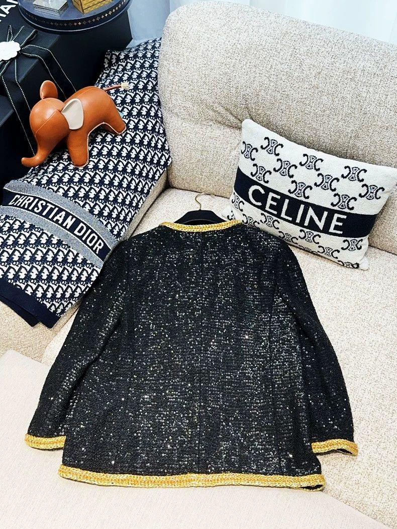 Chanel Chanel 22S Black Sequin Trim Long Sleeve Jacket - dmc Size US M / EU 48-50 / 2 - 2 Thumbnail