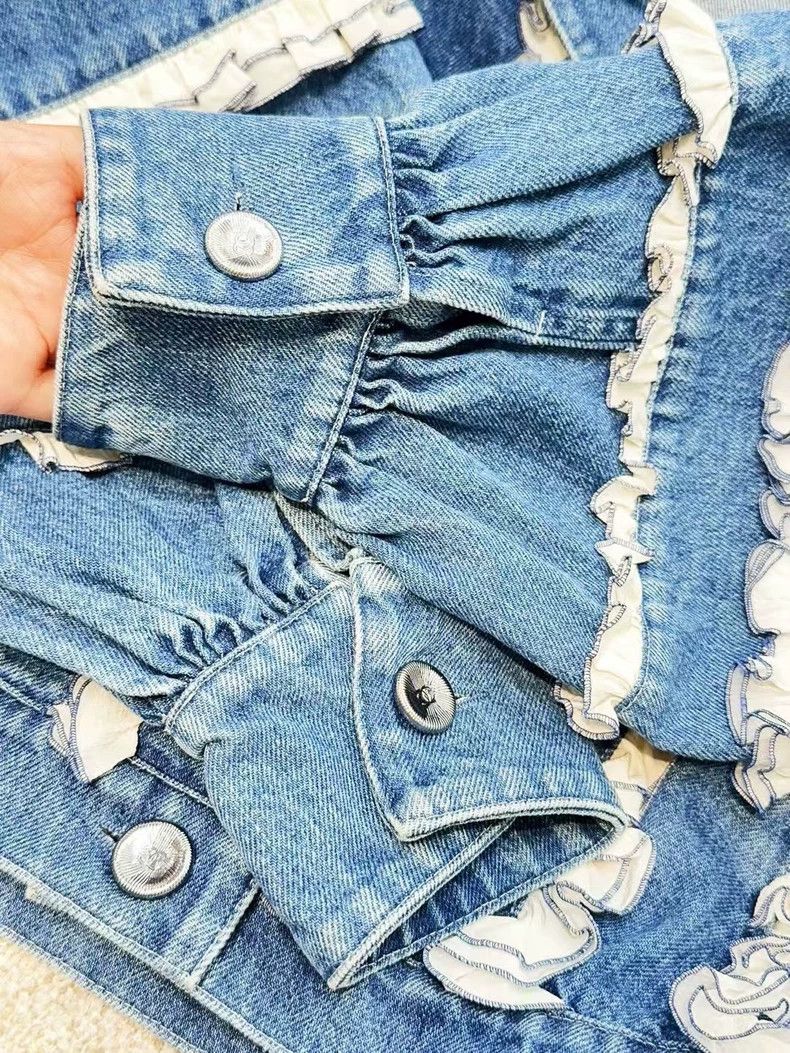 Chanel Chanel 20S Denim Jacket with Ruffles - dmc Size US XS / EU 42 / 0 - 5 Thumbnail