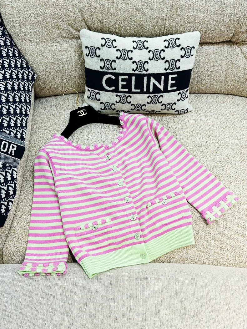 Chanel Chanel Pink Green Stripe Knit Cardigan - dmc Size US M / EU 48-50 / 2 - 2 Thumbnail