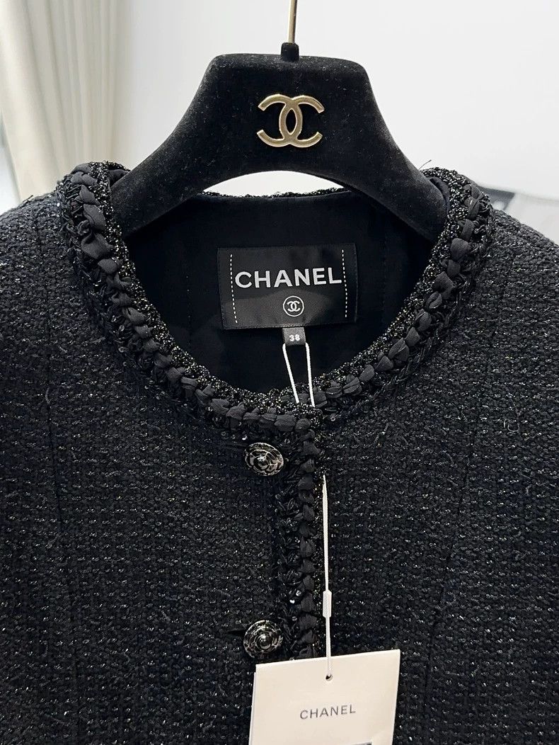 Chanel Chanel 25S Black Sparkle Knit Jacket - dmc Size US M / EU 48-50 / 2 - 4 Thumbnail