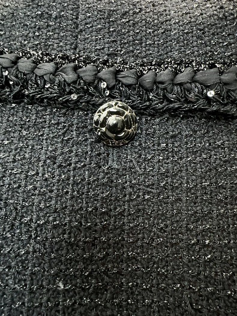 Chanel Chanel 25S Black Sparkle Knit Jacket - dmc Size US M / EU 48-50 / 2 - 5 Thumbnail