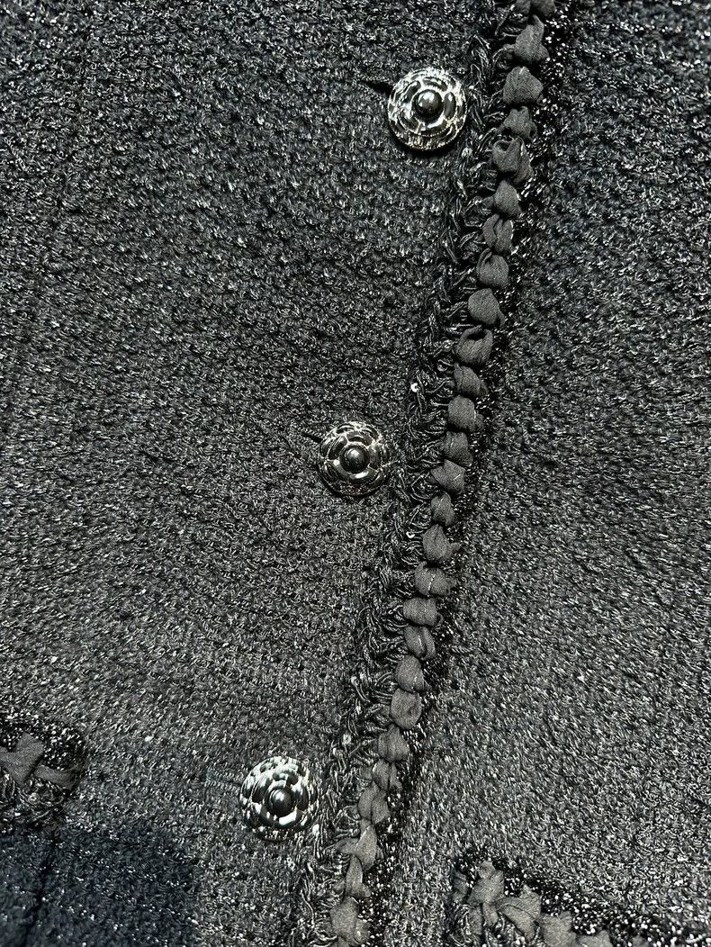 Chanel Chanel 25S Black Sparkle Knit Jacket - dmc Size US M / EU 48-50 / 2 - 6 Thumbnail