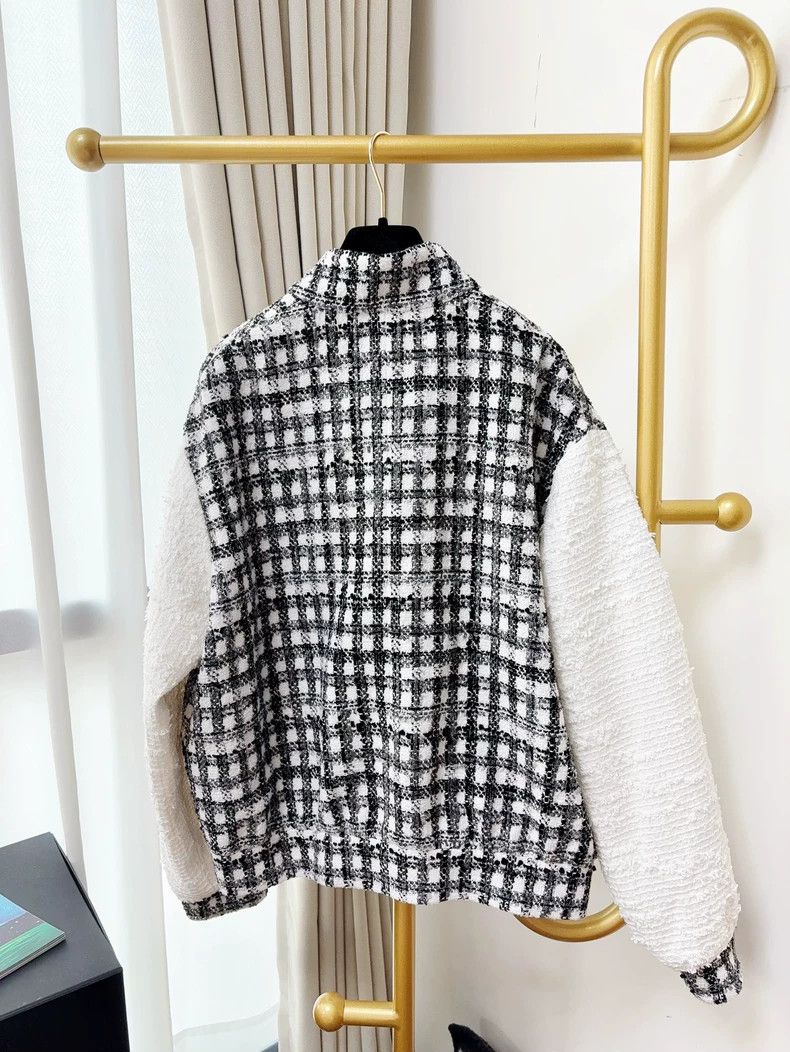 Chanel Chanel Black and White Checkered Color Block Long-sleeve Jacket - dmc Size US XL / EU 56 / 4 - 2 Thumbnail