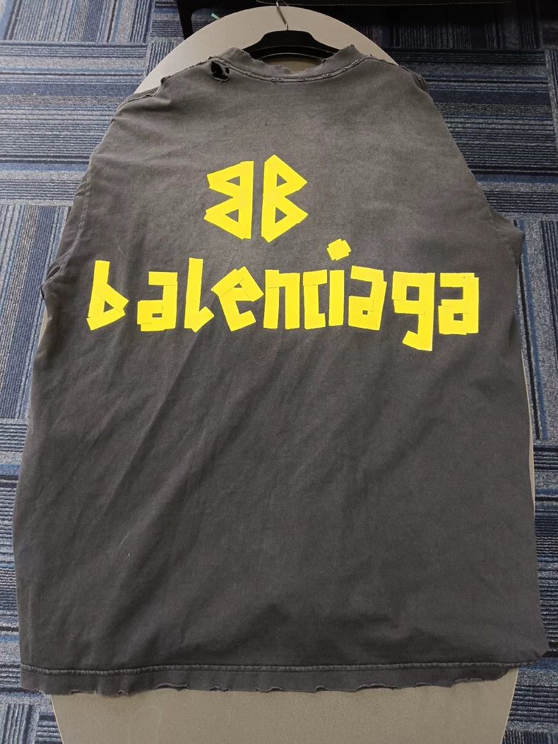 Balenciaga Balenciaga Double-Sided Logo Distressed T-Shirt - dmc Size US L / EU 52-54 / 3 - 2 Thumbnail