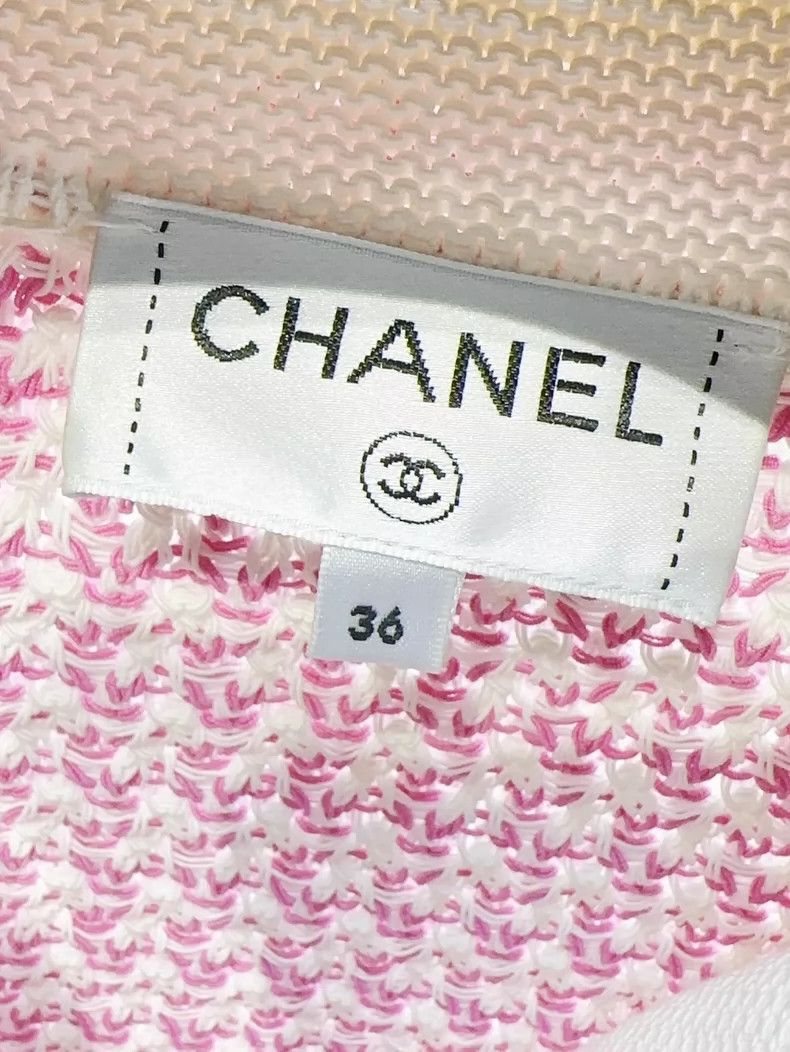Chanel Chanel 22P Pink White Knit Cardigan - dmc Size US S / EU 44-46 / 1 - 5 Thumbnail