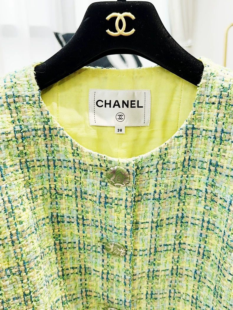 Chanel Chanel Green Woven Long Sleeve Jacket - dmc Size US M / EU 48-50 / 2 - 5 Thumbnail