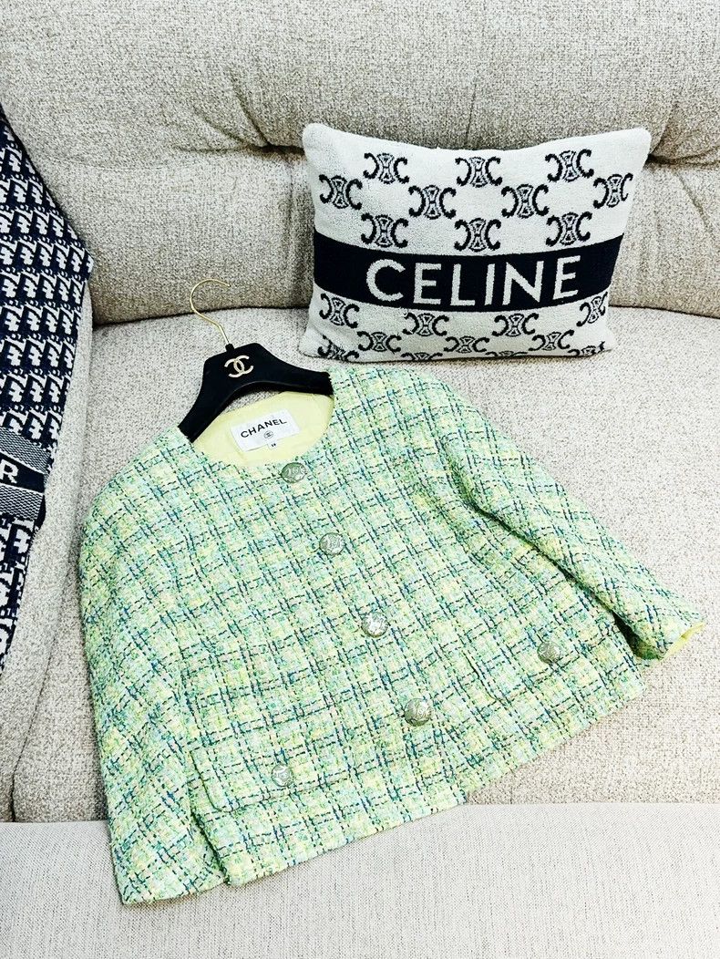 Chanel Chanel Green Woven Long Sleeve Jacket - dmc Size US M / EU 48-50 / 2 - 2 Thumbnail