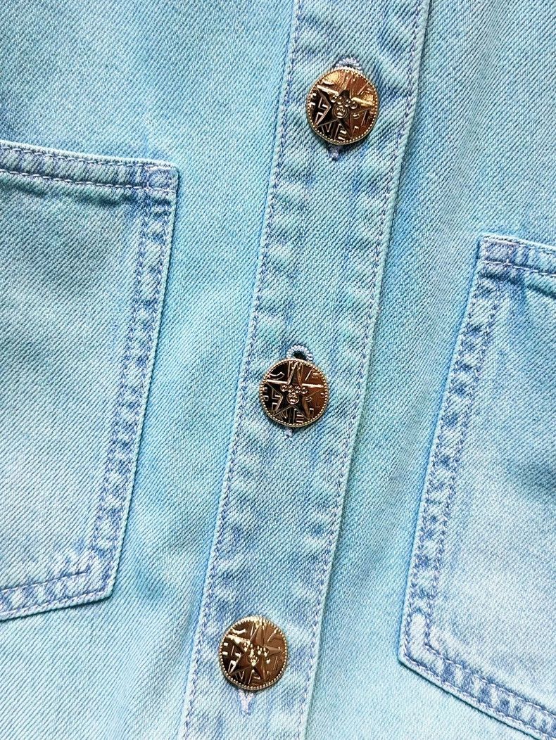 Chanel Chanel Blue Camellia Denim Jacket - dmc Size US XS / EU 42 / 0 - 6 Thumbnail