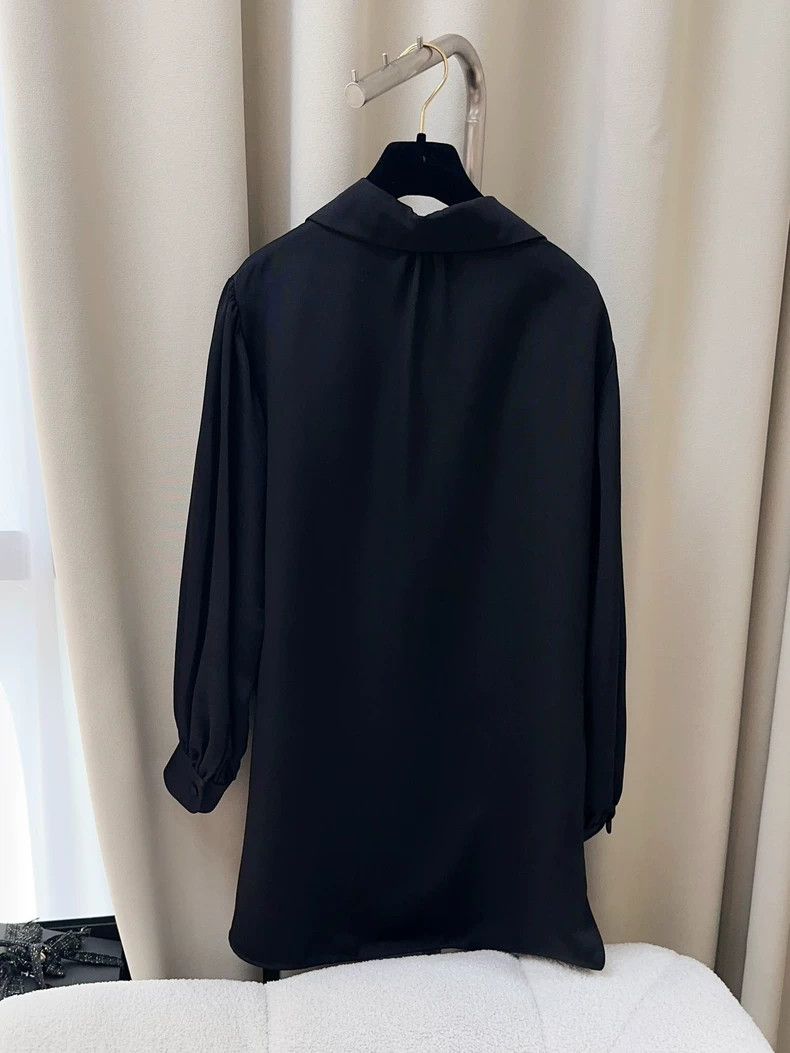 Gucci Gucci Black Ruffled Collar Long Sleeve Dress - dmc Size US M / EU 48-50 / 2 - 5 Thumbnail