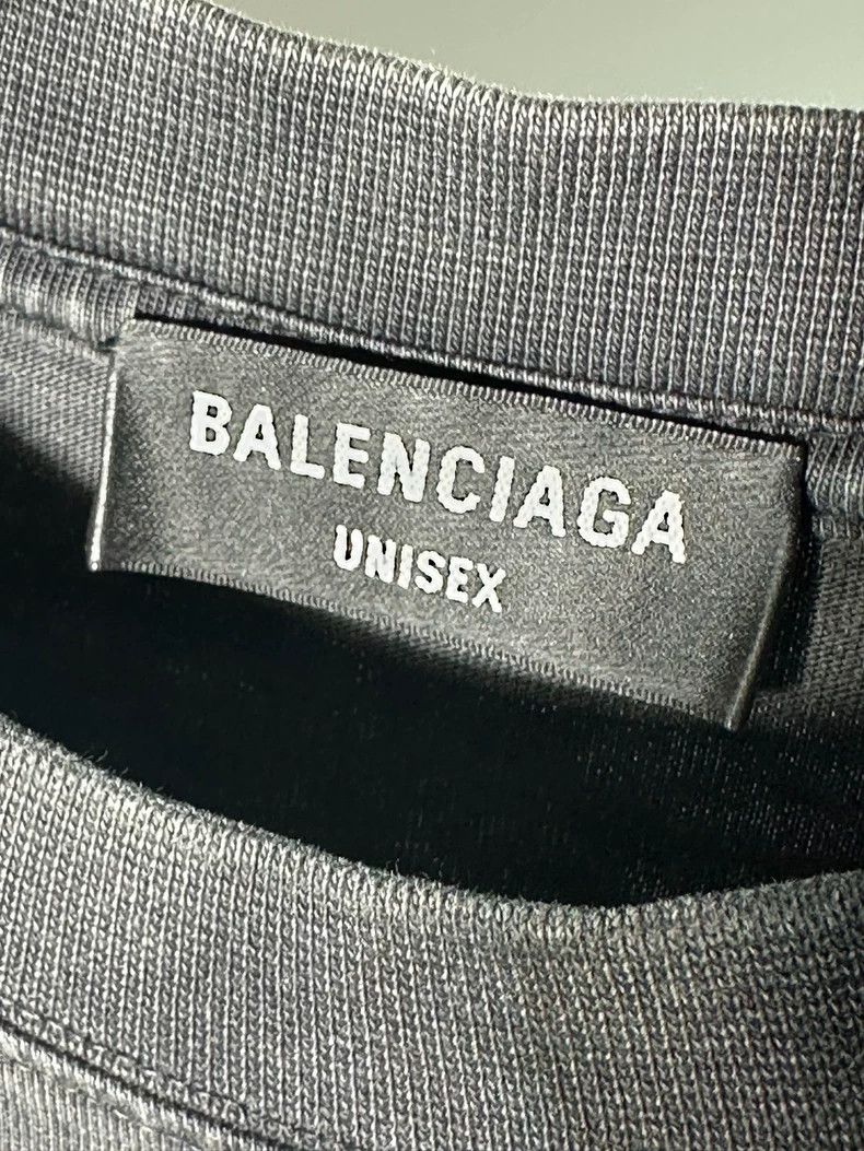 Balenciaga Balenciaga 1917 Wheat Ear Logo Distressed Short-Sleeve T-Shirt - dmc Size US L / EU 52-54 / 3 - 3 Thumbnail