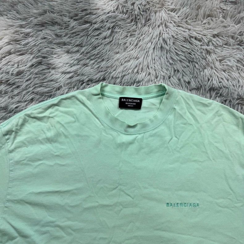 Balenciaga Balenciaga Mint Green Back Logo Tee - dmc Size US M / EU 48-50 / 2 - 3 Thumbnail